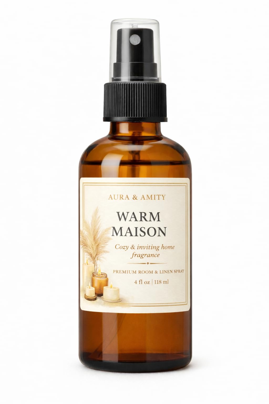 Aura &amp; Amity Premium Room &amp; Linen Spray – Handmade Luxury Fabric &amp; Home Fragrance Mist, Long-Lasting, Made in USA (Warm Maison)