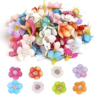 Daisy Artificial Flower Heads 100Pcs Handmade Silk Flowers for Crafts Mini Colrful Daisy Flower Fake Flowers for Decoration Wreath Party Weding Garden