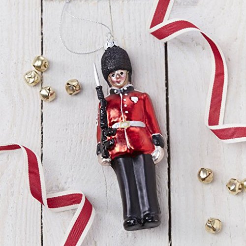Gisela GrahamPainted Glass Soldier Hanging Christmas Tree Decoration