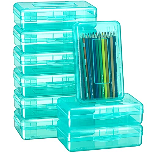 Fainne 24 Pack Pencil Boxes for School Clear Plastic Pencil Case Large Plastic Crayon Box Bulk...