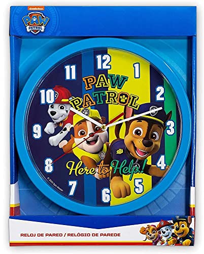 Kidslicensing Patrol - Wanduhr - Dekorative Uhr für Kinder - 25 cm, KD-PW16696, Bunt, One Size