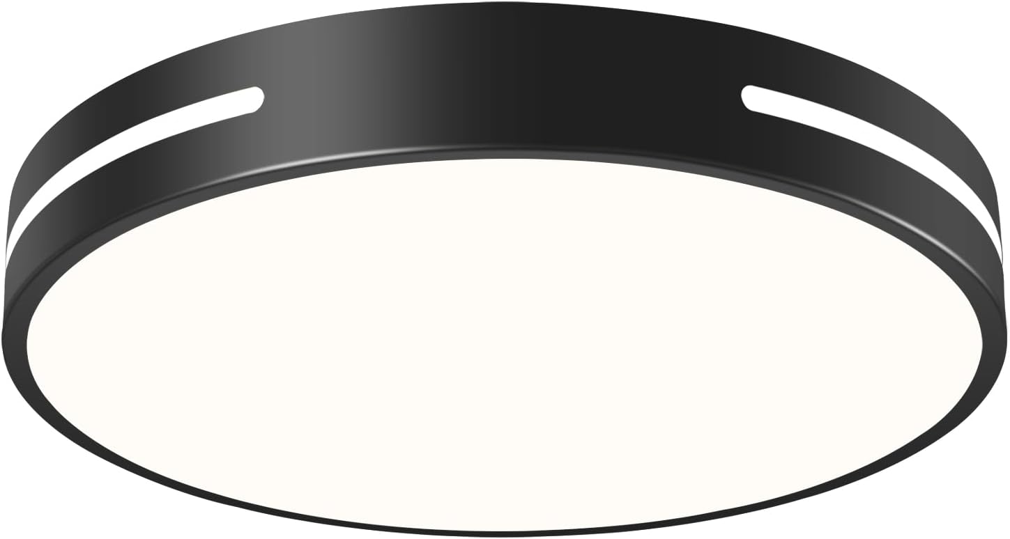 Dimmable LED Ceiling Light, 5CCT 2700K-6000K Modern Bathroom Flush Mount Ceiling Light, Minimalist Round Close to Ceiling Lighting Fixtures for Bedroom, Bathroom, Living Room, 15.74in