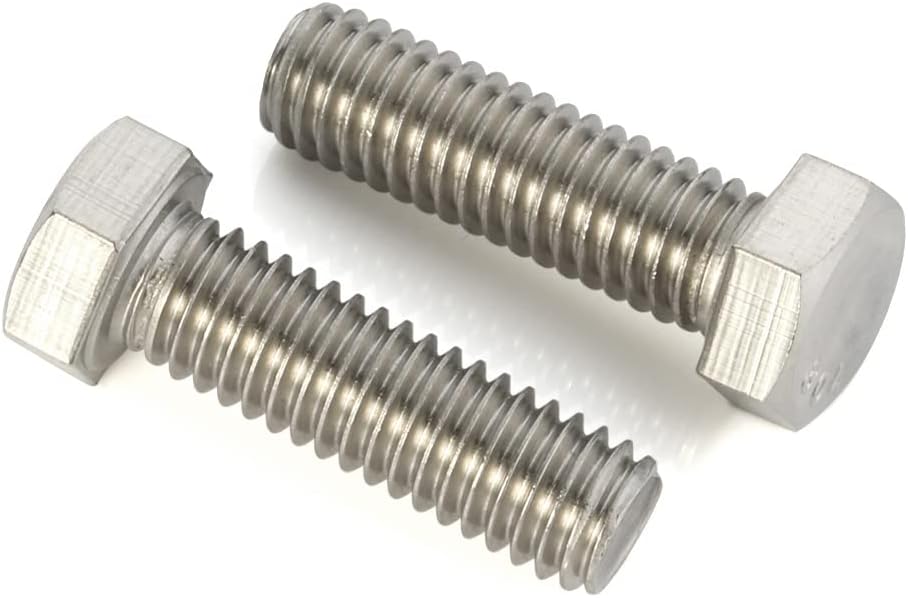 1/2-13 x 1-1/2" Hex Head Cap Bolts, External Hex Drive, Stainless Steel 18-8 (304), Full Thread, 5 PCS