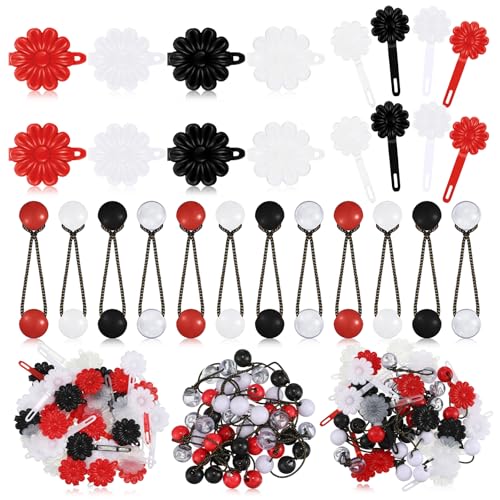 Jutom 72 Pcs Hair Barrettes Balls for Girls Self Hinge Hair Ties