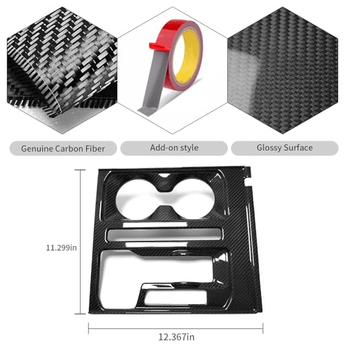 Panel decorativo portavasos fibra de carbono Jogon para Ford F150 miniatura 3