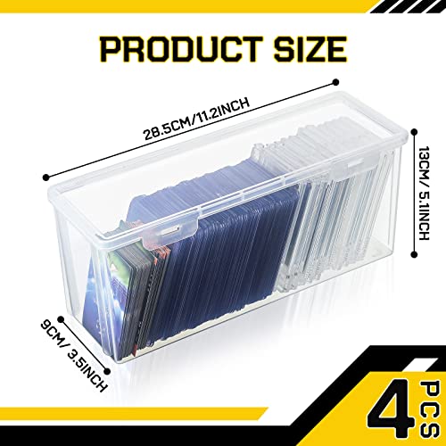 Lincia Deck Card Box Organizer Storage Compatible With Mtg Tcg 1100 Plus Plastic Trading Card Storage Box Hard Playing Card Case For Baseball Football Card Sleeves And Magnetic Card Holders (4) #TOP1