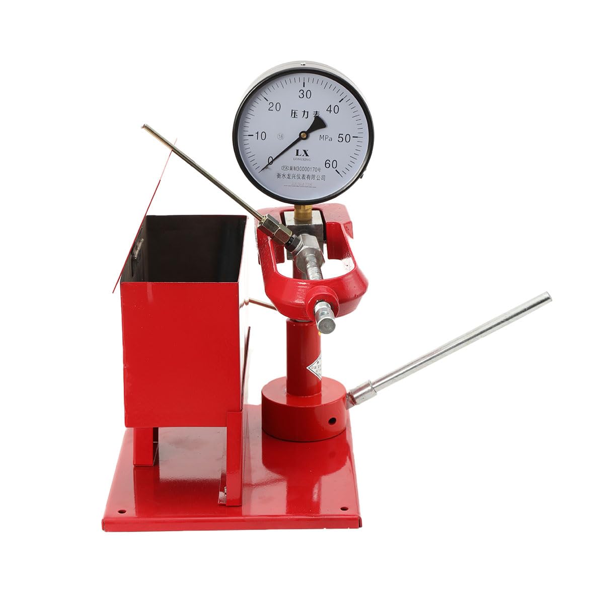 Probador Inyectores Diesel 60MPa, Comprobador Presión Inyectores Diesel, con Manómetro Acero Inoxidable, Bomba Aluminio Fundido, 4 Boquillas, Control y Calibración Ajuste de Estanquidad
