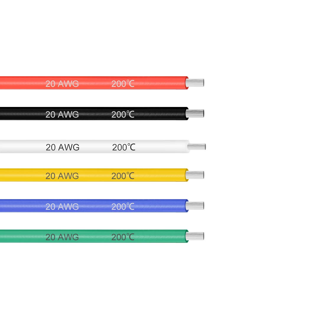uxcell Silicone Wire 20 AWG Ultra Flexible 600V Electric Wire Strands of Tinned Copper Wire 3 ft 6 Colors