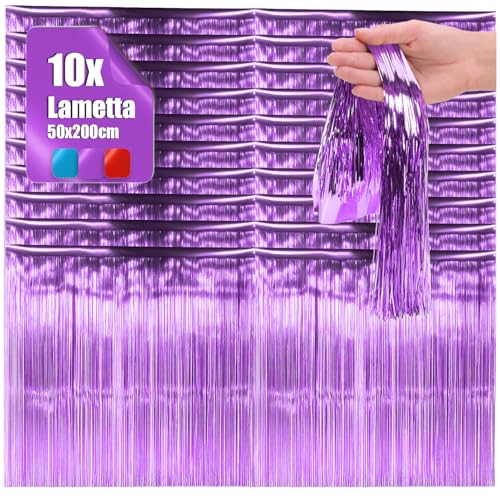 com-four® 10x Lametta-Girlande - Glanzfäden für Weihnachten -...