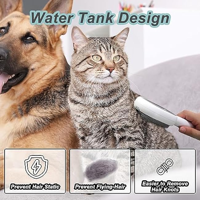 Water Brush for Cats Dogs, 4 in 1 Pet Grooming Bath Brush, 2 in 1 Cleaning Brush Cat, Wet Cat Comb, Pet Hair Removal Comb with Water Tank, Sticky Brush 2.0 (Towels Not Included)-ZpmyJgD4