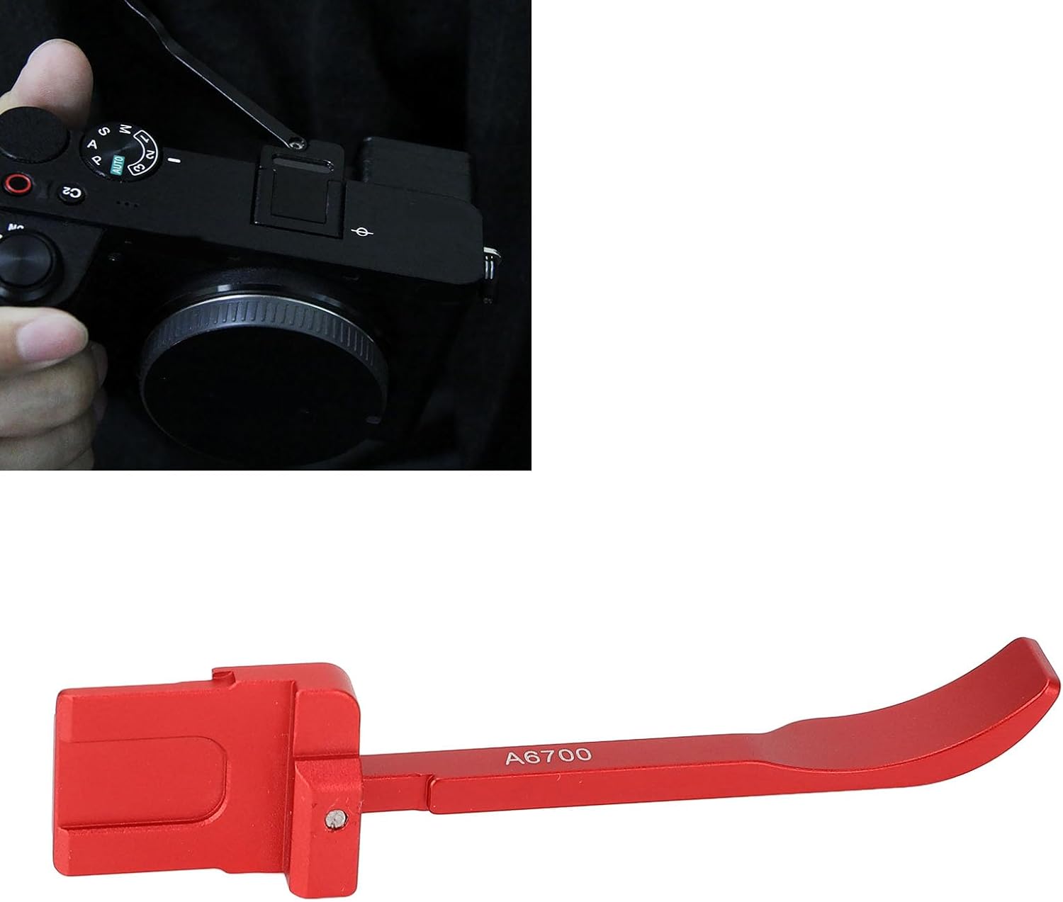 Thumb Up Grip for A6700 Cameras, Metal Thumb Up Rest Hand Grip, Hot Shoe Thumb Grip, for Stable and Hand Hold (Red) - Image 4