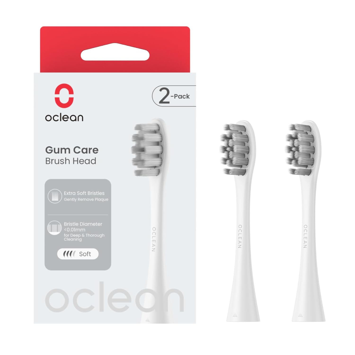 Oclean Brush Head 2-PK Gum Care P1S12 W02 New White Color