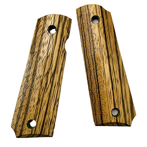 Aibote Natural Zebra Wood Full Size 1911 Handgun Gun Grips Pistol Knife Custom Diy Edc Handles Material Fits Most Commander,Standard & Government 1911 Models #TOP5