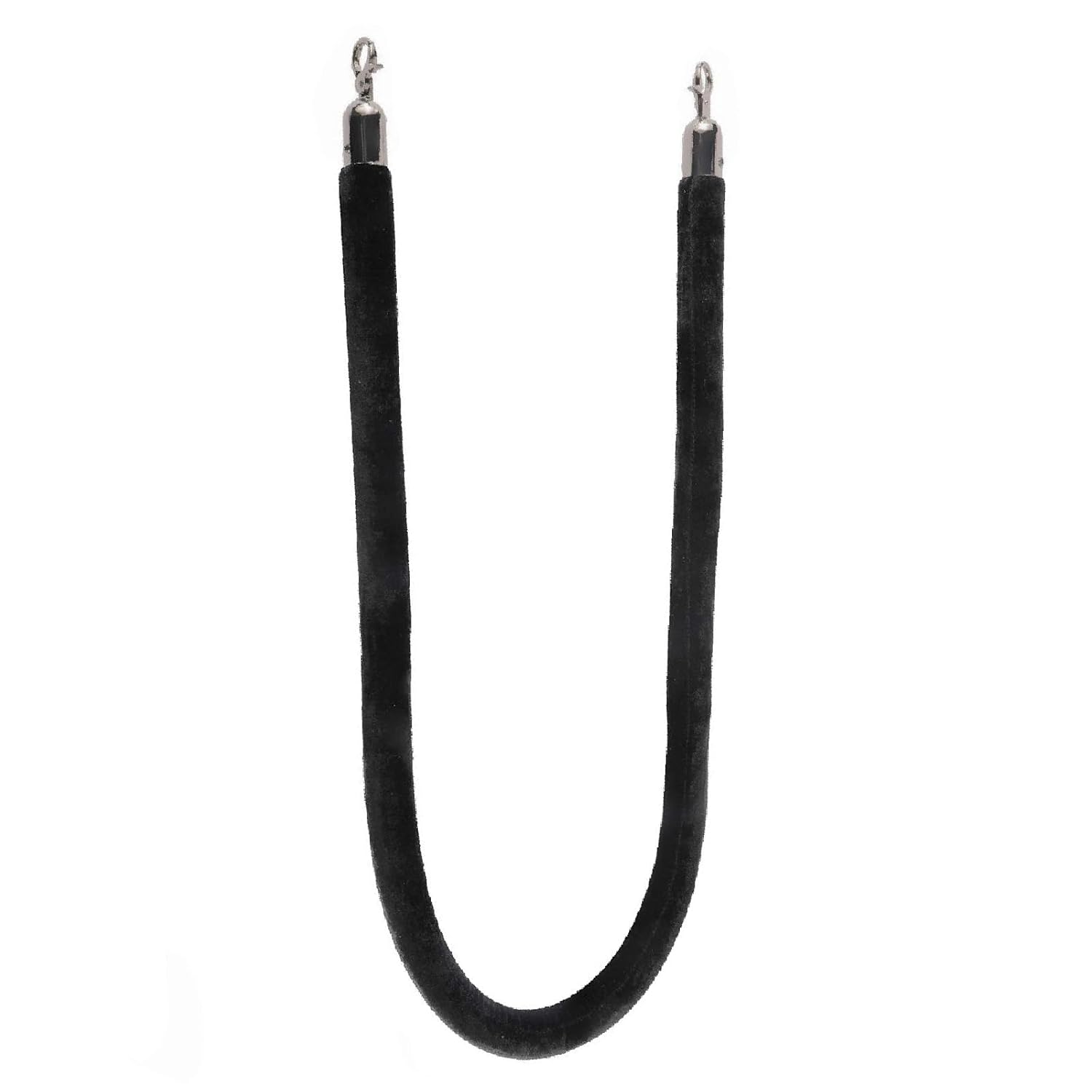 NovelBee 4pcs Black Velvet Stanchion Ropes with Black Hooks,6.6 Feet Stanchion Queue Barrier Ropes,Crowd Control Velvet Rope Safety Barriers for Party Decorations