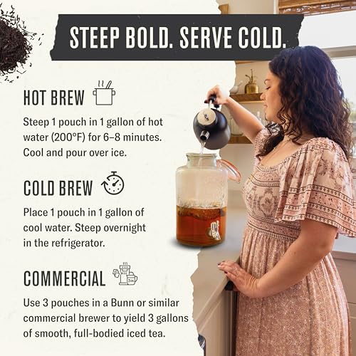 Numi Organic Black Iced Tea Gallon Bags - Sun & Cold Brew Pouches (24 Count -1 Gallon Pouches) Unsweetened Bulk Pack Iced Tea Pouches - Thumbnail 6