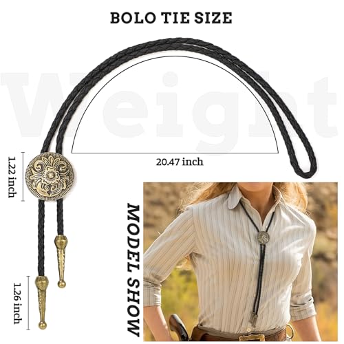 Image of Bolo Tie for Women Men, Western Bolo Tie Rodeo Cowgirl Cowboy Tie Bolo Ties Cowboy Accessories for Men Women