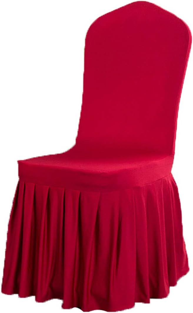 QueenBox® Chair Covers Dining Room Ruffled Skirt Slipcovers Multi-Color Chair Seat Covers White