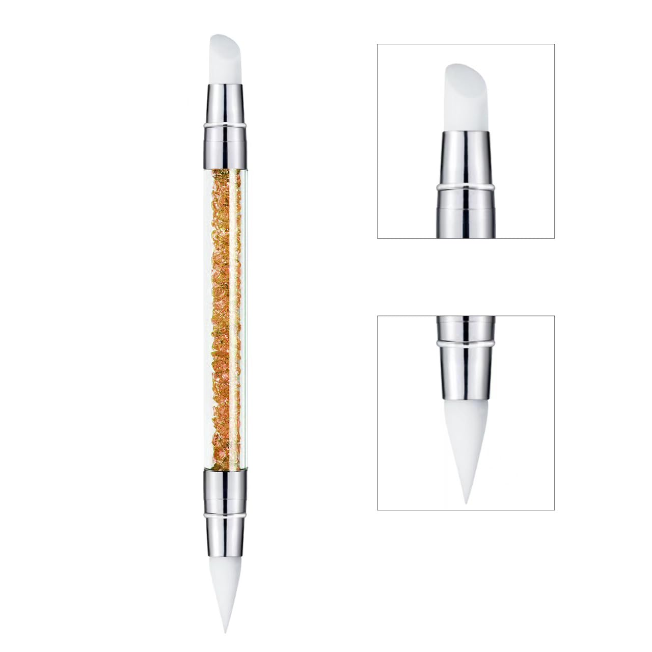 Penna per scultura per nail art, 5 pezzi, strumenti per unghie in silicone a doppia punta per resina, pennelli in silicone, penna acrilica, pennelli per nail art, nail art intaglio, disegno