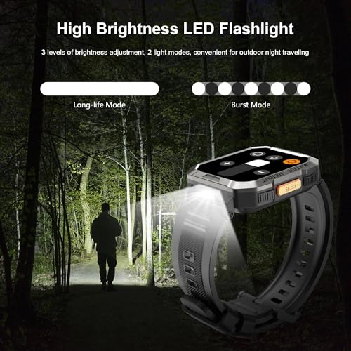 Blackview W60 Smartwatch, Smartwatch für Herren Fitness mit Bluetooth-Anrufen, 2,01 Zoll (2,01 Zoll), wasserdicht, 112+ Sportmodi für Herzfrequenzmesser, Taschenlampe, Kompass für Android iOS – Bild 4