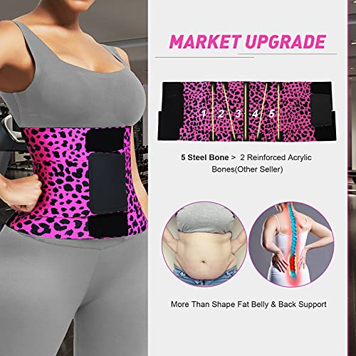 Feelingirl Women Neoprene Workout Waist Trainer Corset Cincher Trimmer Belt Slimming Workout Body Shaper Rose Leopard Xxl #TOP4