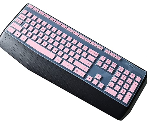 Dust-Proof Silicone Keyboard Skin Cover Compatible For Logitech Mk345 K345 Wireless Combo Keyboard, Mk345 Keyboard Protector Skin (Pink) #TOP9