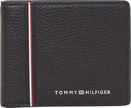 Tommy Hilfiger Herren Geldbeutel Corp Mini Wallet aus Leder, Schwarz (Black), Einheitsgröße