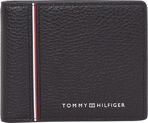 Tommy Hilfiger Herren Geldbeutel Corp Mini Wallet aus Leder, Schwarz (Black), Einheitsgröße