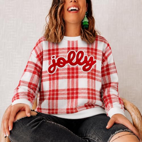 Jolly Red Plaid Sweatshirt, alternative view 4
