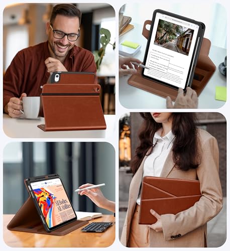 DTTO for iPad A16 Case, iPad 11th / 10th Generation Case (2025/2022), 360 Degree Rotating Premium Leather Folio Stand Cover with Pencil Holder, Brown by DTTO - Image 5