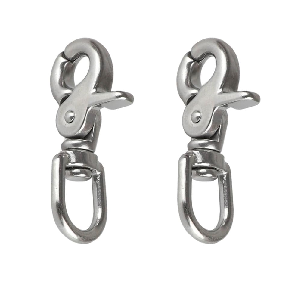Stainless Steel Marine Snap Hook Heavy Duty Trigger Clip Swivel Trigger Snaps Silver Scissor Clasps for Keychain Dog Leash Automotive Manufacturing (1)