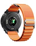 NotoCity Cinturino per Garmin Instinct/Instinct 2/3 Solar 45mm, 22mm Nylon Cinturino per Garmin Instinct Tactical/Crossover/2 Camo/3 AMOLED/Solar Tactical/E 45mm, Gancio a G Regolabile(Arancione)