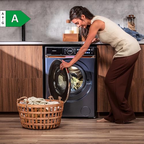 Cecotec Lavadora 10Kg Carga Frontal Bolero DressCode 10980 Direct Drive Blue A. 1400RPM, Motor Direct Drive, Bajo Consumo, Pantalla FullColor, Acabados Imitación Cuero, Puerta XXL y Vapor - imagen 5