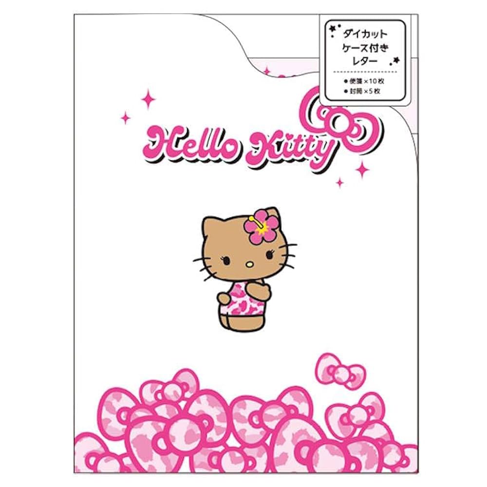 日焼け　キティ　レターセット　ダイカットメモ付 日焼けキティ ハローキティ レターセット 2種 サンリオ 手紙