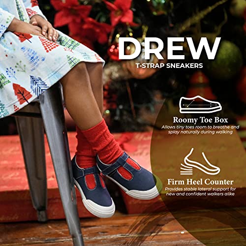 FOOTMATES Drew Mary Jane Flat T-Strap Girls Canvas Walking Sneakers with Custom-Fit Insoles, Slip-Resistant Vulcanized Outsoles4
