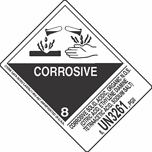 GC LabelsL303P3218, Corrosive Solid, Acidic, Organic N.O.S. (Citric