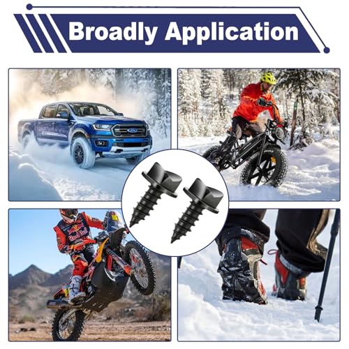 400PCS Carbide Screw Tire Studs, 17 x 8 mm Snow Ice Anti-Slip Spikes with Installation Tool, Heavy Duty Studs Spikes for Racing Dirt Bikes for Car Truck ATV Motorcycle Bicycle Tires