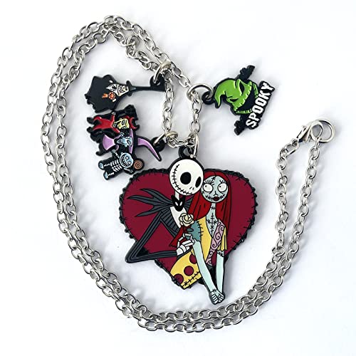 Jellyparty2018 Nightmare Before Christmas Necklace Anime Cartoon Sally Jack Horror Necklace Gifts For Woman Girl (2) #TOP3