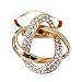 Maikun Round Rhinestone Brooch Scarf Ring Gold-Plated Gift for Valentine's Day