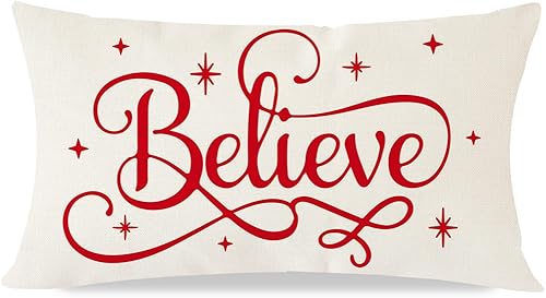 Miniatura 1 de PANDICORN Fundas de almohada navideñas de 12 x 20 pulgadas, decoración navideña de granja de Navidad, almohadas lumbares, fundas de almohada