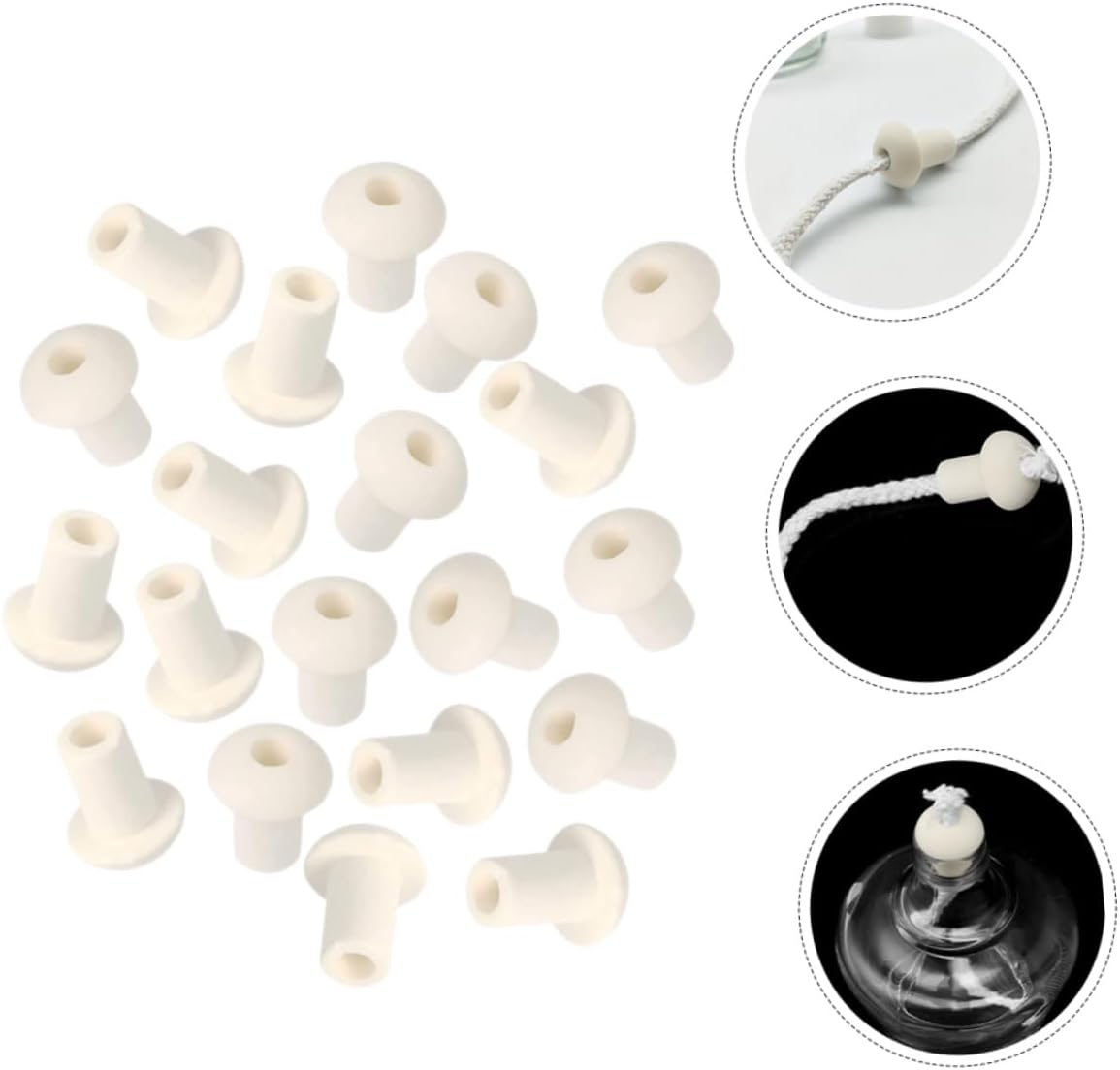 Ceramic Wick Stand 30pcs for Cotton Wick Oil Lamp Crafting