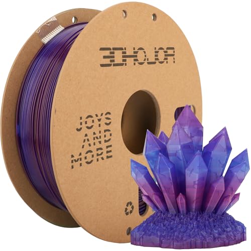 Transparent Multi Rainbow Color Gradient Change PLA 1.75mm 1KG 3D Printing Filament Crystal Rainbow PLA Clear PLA Filament with Cardboard Spool -Nebulae