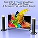 FHNFHN Sound Bar for Smart TV, 100W Sound Bar with 3 Dynamic RGB Lights,Bluetooth 5.3, ARC/Opt/AUX Connect, Dynamic Volume 3 Equalizer Modes,2 in 1 Detachable Soundbar for TV/PC/Gaming/Projectors