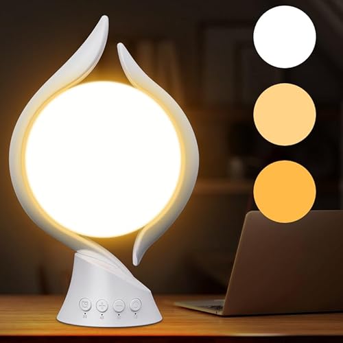 FLEBE 10000 Lux Light Therapy Lamp, UV-Free Sun Light Therapy Lamp with Timer, Adjustable Bright Happy Mood Light Sad Light Therapy Lamp Vitamin D Lamp for Office Home Winter Seasonal (White)