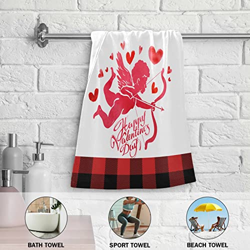 Kcldeci Valentine Angel Kitchen Dish Cloths 2Pieces, Ultra Soft Absorbent Quick Drying Dish Towels Reusable Cleaning Cloths 28X14 Inch #TOP5