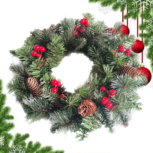Corona de Navidad con luces de 40 cm para decorar repisas y exterior 7
