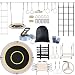 Hapfan 60 FT Ninja Warrior Obstacle Course Swing Set for Kids with Weather-Proof Accessories, Outdoor Playset with Monkey Bars for Backyard