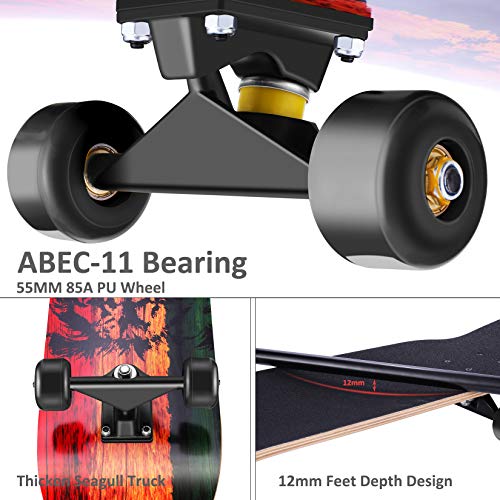 Foto von WeSkate Skateboard Komplettboard 79x20cm Holzboard mit ABEC-11 Kugellager 31 Zoll 7-lagigem kanadischem Ahornholz und 85A Rollen Löwe