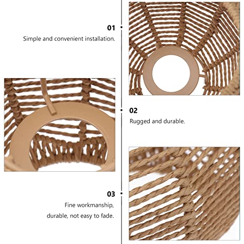 Koolouispoper Lampshade For Cover Table Lamp Rattan Lamp Pendant Light Vintage Hanging Lighter Cafe Restaurant Home Decor Retro Lampshade thumb #2