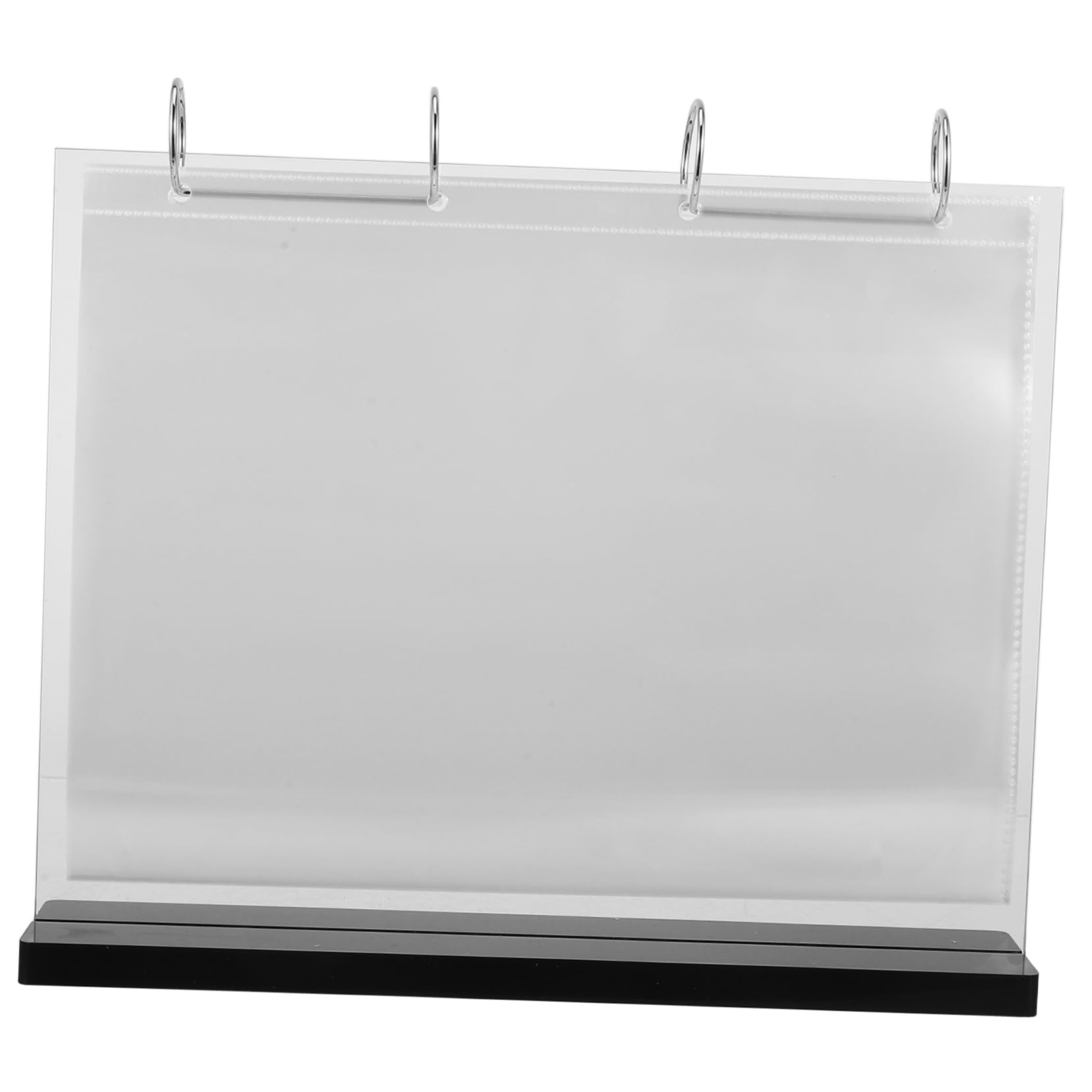 ROMISBABA Acrylic Menu Display Stand 6 Card Sleeves Wooden Table Sign Holder A4 Size Display