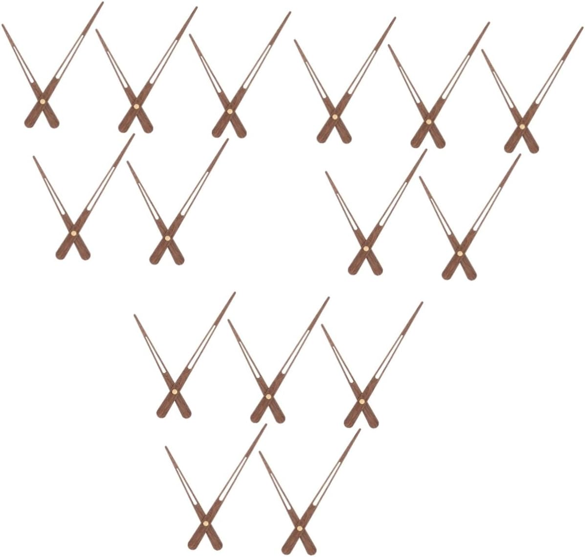 Generic 15pcs Wooden Clock Hands Replacement High Torque Clock Pointers Walnut Finish Lightweight and Easy to Install